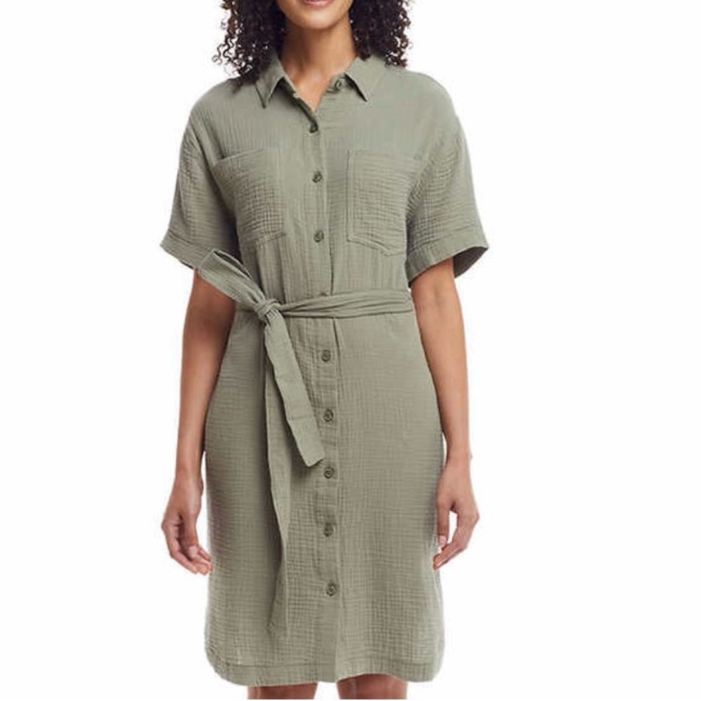 Weatherproof Vintage Women’s Gauze Dress Size:M Green NWT)